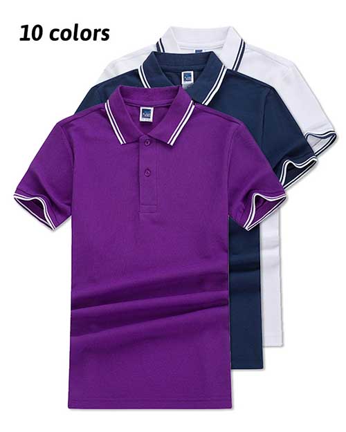 間色領珠地Polo Shirt (180g)