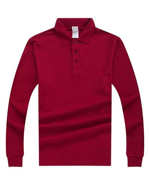 純色珠地長袖Polo Shirt (220g/230g)