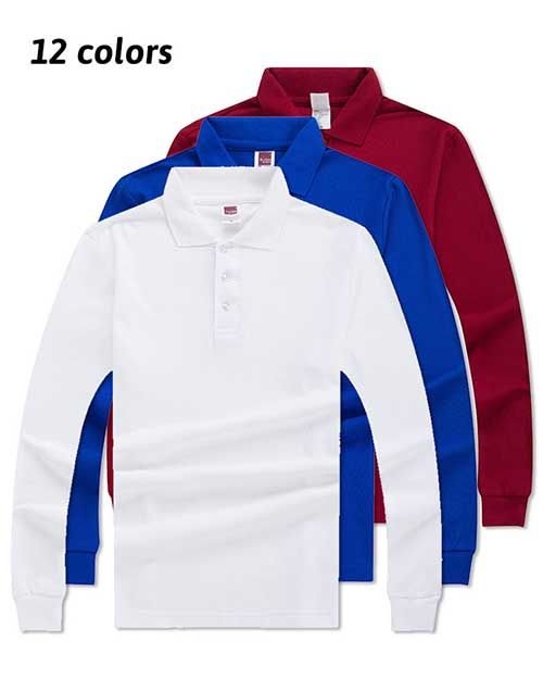 純色珠地長袖Polo Shirt (220g/230g)